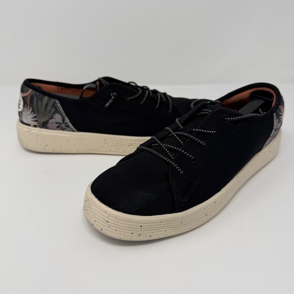Hey Dude Cody Medium Desert Black Canvas Tropical Print Sneakers Mens US 9
